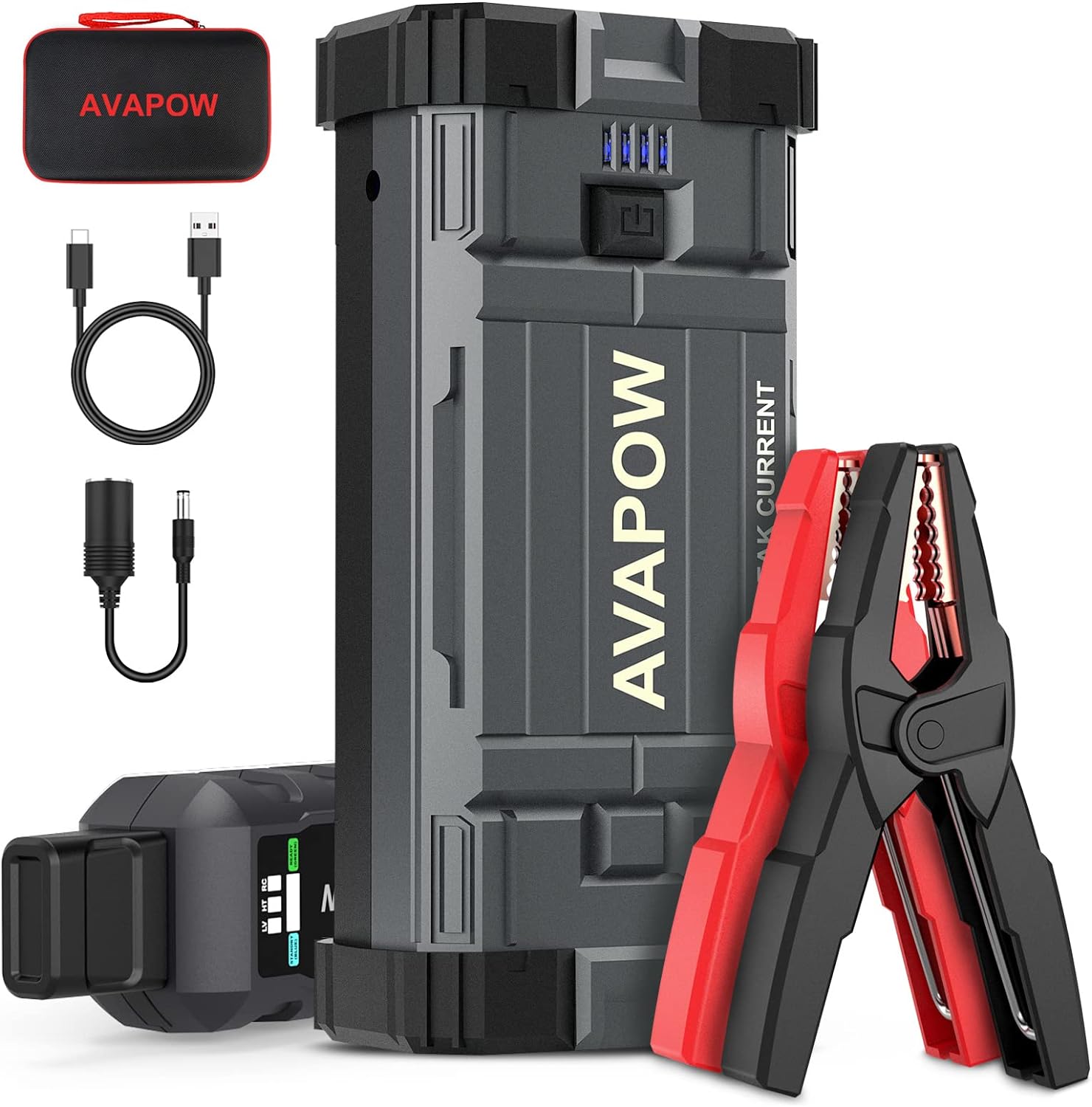 AVAPOW Car Jump Starter, 4000A Peak Battery (for All Gas or Up to 10L  Diesel), Portable Booster Power Pack, 12V Auto Jump Box with LED Light, USB